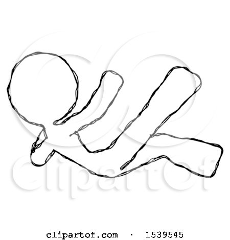 Sketch Design Mascot Woman Falling Backwards by Leo Blanchette