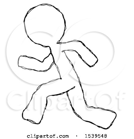 Sketch Design Mascot Man Running Fast Left by Leo Blanchette