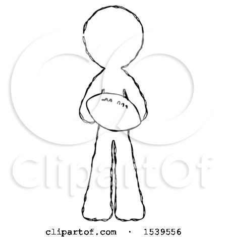 Sketch Design Mascot Man Giving Football to You by Leo Blanchette