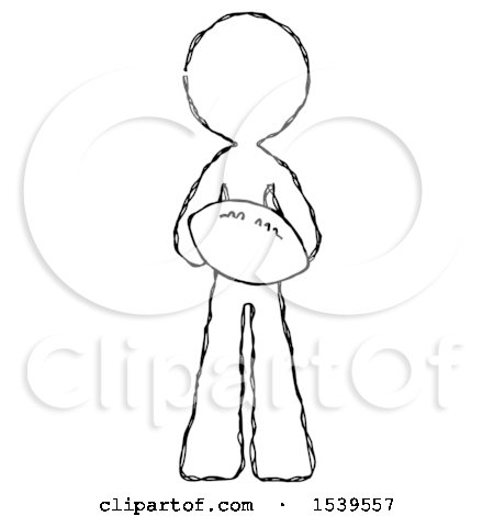 Sketch Design Mascot Woman Giving Football to You by Leo Blanchette