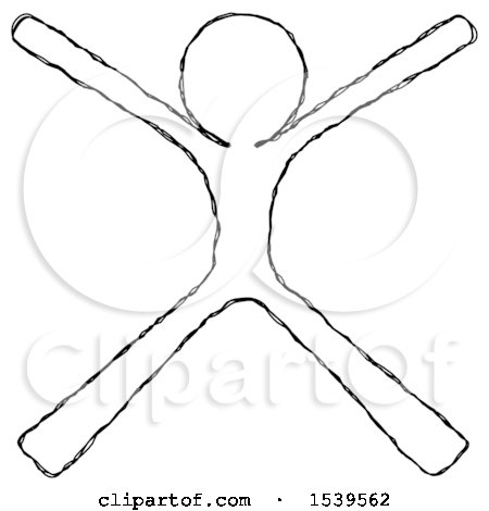 Sketch Design Mascot Man with Arms and Legs Stretched out by Leo Blanchette