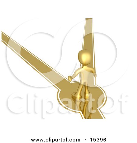 Gold Person Standing On A Path That Forks Off Into Two Different Directions, Trying To Decide Which Way To Go Clipart Illustration Image by 3poD