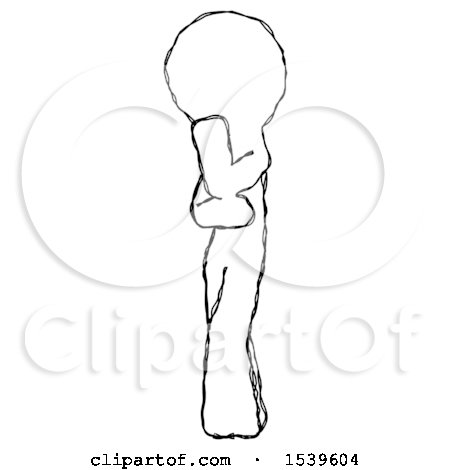 Sketch Design Mascot Man Thinking, Wondering, or Pondering by Leo Blanchette