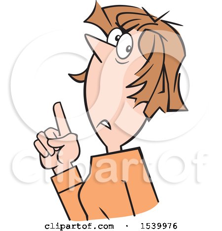 Clipart of a Cartoon White Woman Complaining or Reprimanding - Royalty Free Vector Illustration by Johnny Sajem