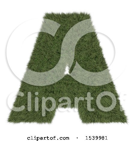 Clipart of a 3d Grassy Capital Letter a on a White Background - Royalty Free Illustration by KJ Pargeter