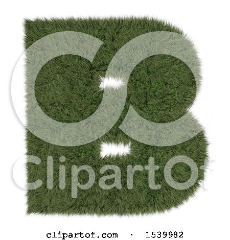 Clipart of a 3d Grassy Capital Letter B on a White Background - Royalty Free Illustration by KJ Pargeter