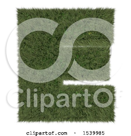 Clipart of a 3d Grassy Capital Letter E on a White Background - Royalty Free Illustration by KJ Pargeter