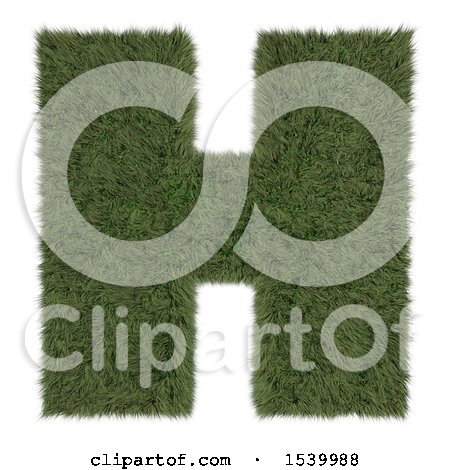Clipart of a 3d Grassy Capital Letter H on a White Background - Royalty Free Illustration by KJ Pargeter