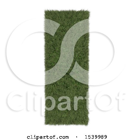 Clipart of a 3d Grassy Capital Letter I on a White Background - Royalty Free Illustration by KJ Pargeter