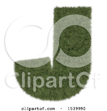 Clipart of a 3d Grassy Capital Letter J on a White Background - Royalty Free Illustration by KJ Pargeter