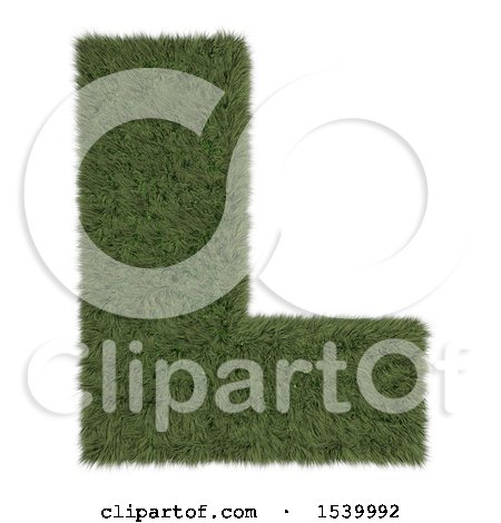 Clipart of a 3d Grassy Capital Letter L on a White Background - Royalty Free Illustration by KJ Pargeter
