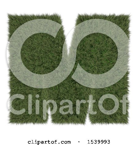 Clipart of a 3d Grassy Capital Letter M on a White Background - Royalty Free Illustration by KJ Pargeter