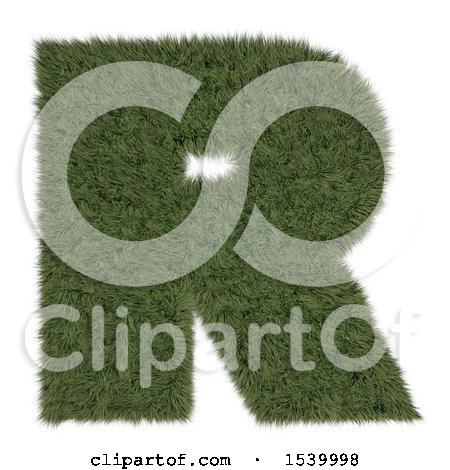 Clipart of a 3d Grassy Capital Letter R on a White Background - Royalty Free Illustration by KJ Pargeter