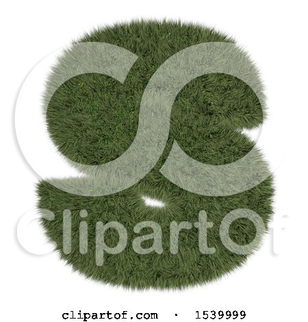 Clipart of a 3d Grassy Capital Letter S on a White Background - Royalty Free Illustration by KJ Pargeter