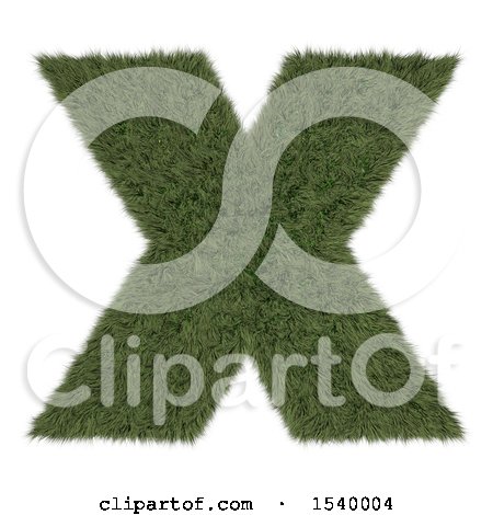 Clipart of a 3d Grassy Capital Letter X on a White Background - Royalty Free Illustration by KJ Pargeter