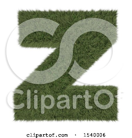 Clipart of a 3d Grassy Capital Letter Z on a White Background - Royalty Free Illustration by KJ Pargeter