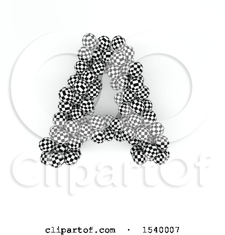 Clipart of a 3d Checkered Sphere Patterned Capital Letter a on a White Background - Royalty Free Illustration by KJ Pargeter