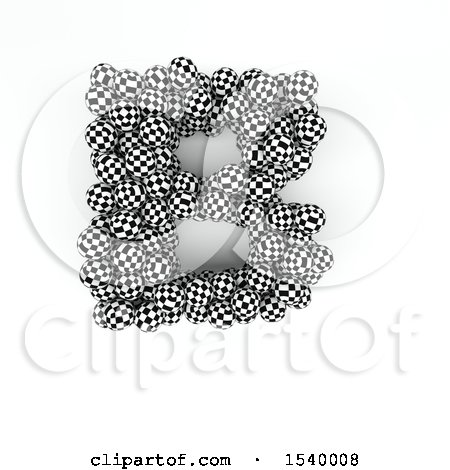 Clipart of a 3d Checkered Sphere Patterned Capital Letter B on a White Background - Royalty Free Illustration by KJ Pargeter