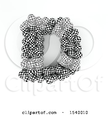 Clipart of a 3d Checkered Sphere Patterned Capital Letter D on a White Background - Royalty Free Illustration by KJ Pargeter