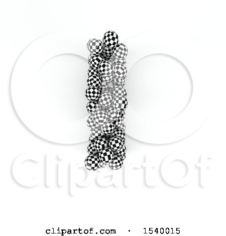 Clipart of a 3d Checkered Sphere Patterned Capital Letter I on a White Background - Royalty Free Illustration by KJ Pargeter