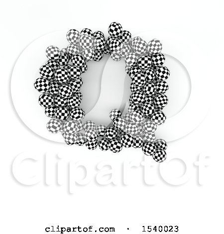 Clipart of a 3d Checkered Sphere Patterned Capital Letter Q on a White Background - Royalty Free Illustration by KJ Pargeter