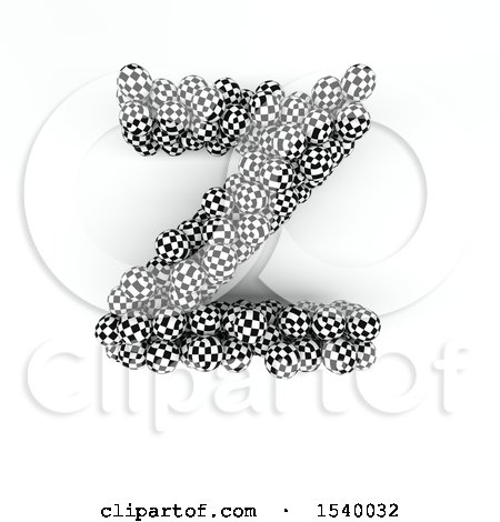 Clipart of a 3d Checkered Sphere Patterned Capital Letter Z on a White Background - Royalty Free Illustration by KJ Pargeter
