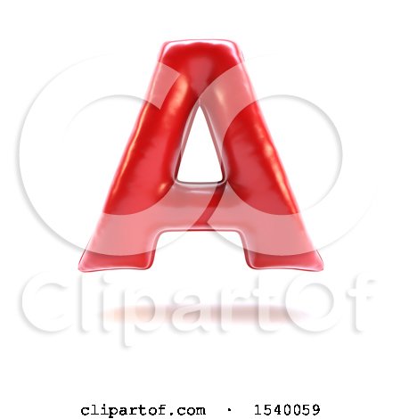Clipart of a 3d Red Balloon Capital Letter a on a White Background - Royalty Free Illustration by KJ Pargeter