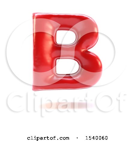 Clipart of a 3d Red Balloon Capital Letter B on a White Background - Royalty Free Illustration by KJ Pargeter