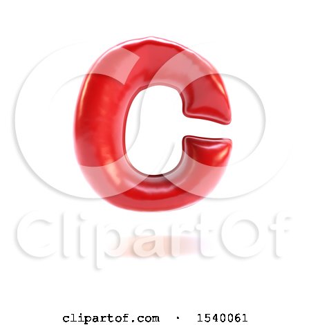 Clipart of a 3d Red Balloon Capital Letter C on a White Background - Royalty Free Illustration by KJ Pargeter