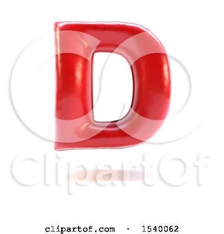 Clipart of a 3d Red Balloon Capital Letter D on a White Background - Royalty Free Illustration by KJ Pargeter