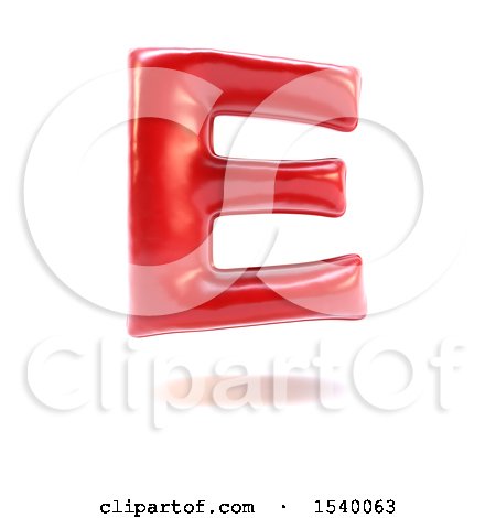 Clipart of a 3d Red Balloon Capital Letter E on a White Background - Royalty Free Illustration by KJ Pargeter