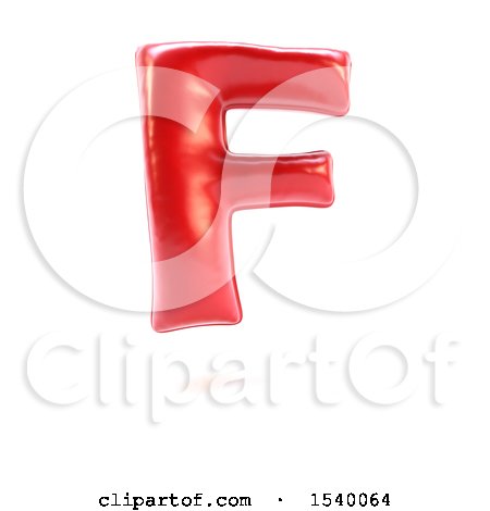 Clipart of a 3d Red Balloon Capital Letter F on a White Background - Royalty Free Illustration by KJ Pargeter
