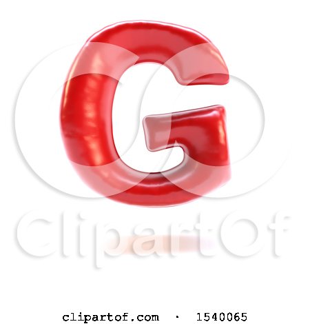 Clipart of a 3d Red Balloon Capital Letter G on a White Background - Royalty Free Illustration by KJ Pargeter