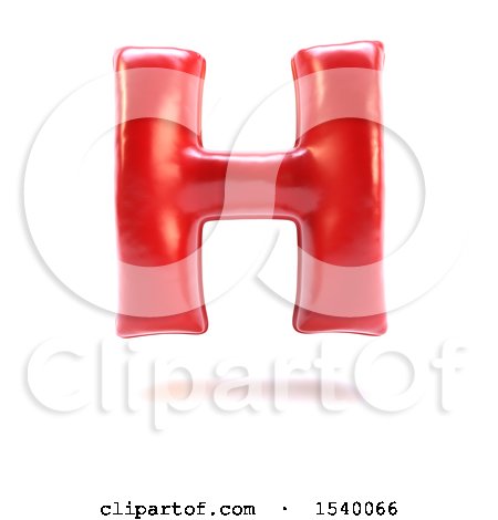 Clipart of a 3d Red Balloon Capital Letter H on a White Background - Royalty Free Illustration by KJ Pargeter