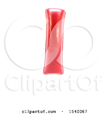 Clipart of a 3d Red Balloon Capital Letter I on a White Background - Royalty Free Illustration by KJ Pargeter