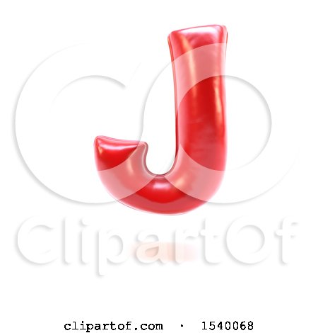 Clipart of a 3d Red Balloon Capital Letter J on a White Background - Royalty Free Illustration by KJ Pargeter
