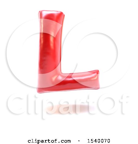 Clipart of a 3d Red Balloon Capital Letter L on a White Background - Royalty Free Illustration by KJ Pargeter