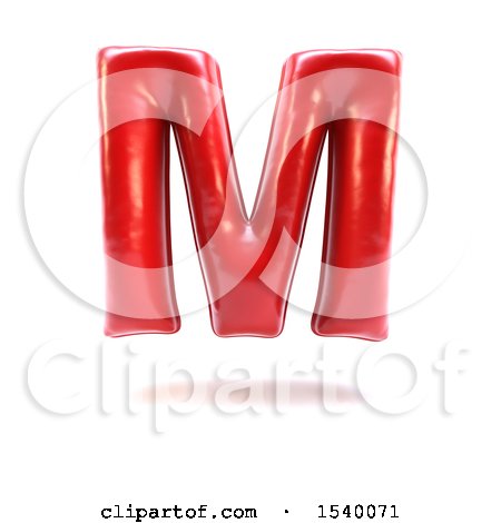 Clipart of a 3d Red Balloon Capital Letter M on a White Background - Royalty Free Illustration by KJ Pargeter