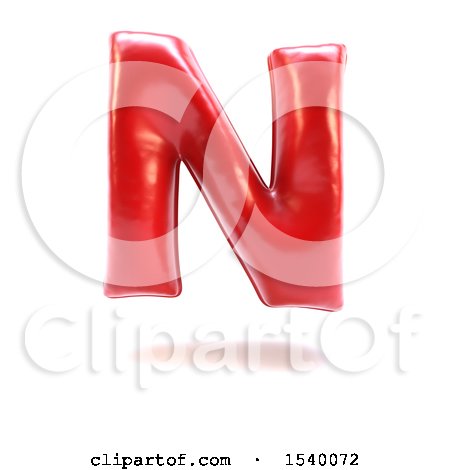 Clipart of a 3d Red Balloon Capital Letter N on a White Background - Royalty Free Illustration by KJ Pargeter