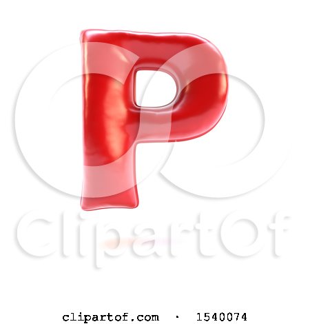 Clipart of a 3d Red Balloon Capital Letter P on a White Background - Royalty Free Illustration by KJ Pargeter