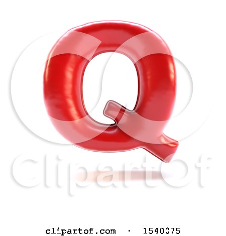 Clipart of a 3d Red Balloon Capital Letter Q on a White Background - Royalty Free Illustration by KJ Pargeter