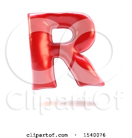 Clipart of a 3d Red Balloon Capital Letter R on a White Background - Royalty Free Illustration by KJ Pargeter