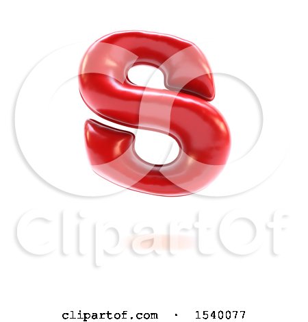 Clipart of a 3d Red Balloon Capital Letter S on a White Background - Royalty Free Illustration by KJ Pargeter