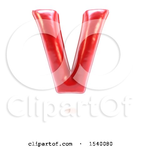 Clipart of a 3d Red Balloon Capital Letter V on a White Background - Royalty Free Illustration by KJ Pargeter