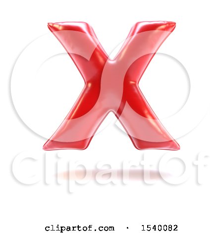 Clipart of a 3d Red Balloon Capital Letter X on a White Background - Royalty Free Illustration by KJ Pargeter