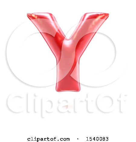 Clipart of a 3d Red Balloon Capital Letter Y on a White Background - Royalty Free Illustration by KJ Pargeter