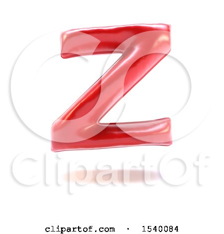 Clipart of a 3d Red Balloon Capital Letter Z on a White Background - Royalty Free Illustration by KJ Pargeter