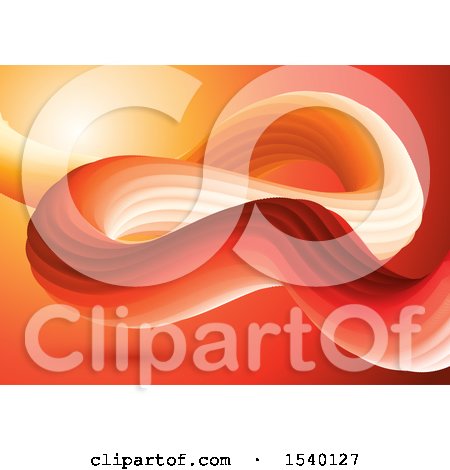 Clipart of a 3d Abstract Orange Fluid Shape - Royalty Free Vector Illustration by KJ Pargeter