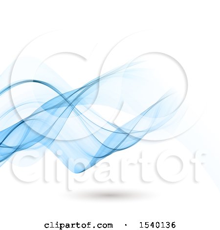 Clipart of a Background of Blue Waves on White - Royalty Free Vector Illustration by KJ Pargeter
