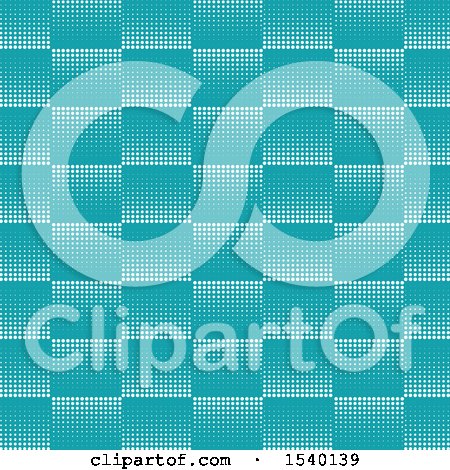 Clipart of a Blue Halftone Dot Pattern Background - Royalty Free Vector Illustration by KJ Pargeter